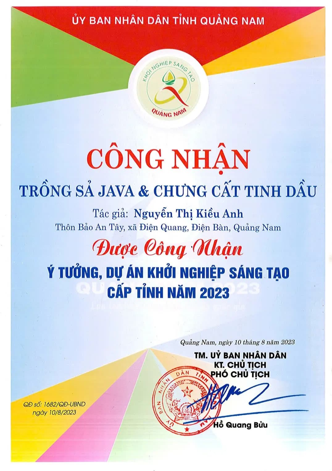 Ý TƯỞNG, DỰ ÁN KHỞI NGHIỆP SÁNG TẠO CẤP TỈNH NĂM 2023
